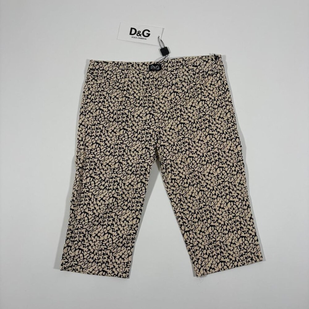 2000s Floral Abstract Print Designer Crop Pants